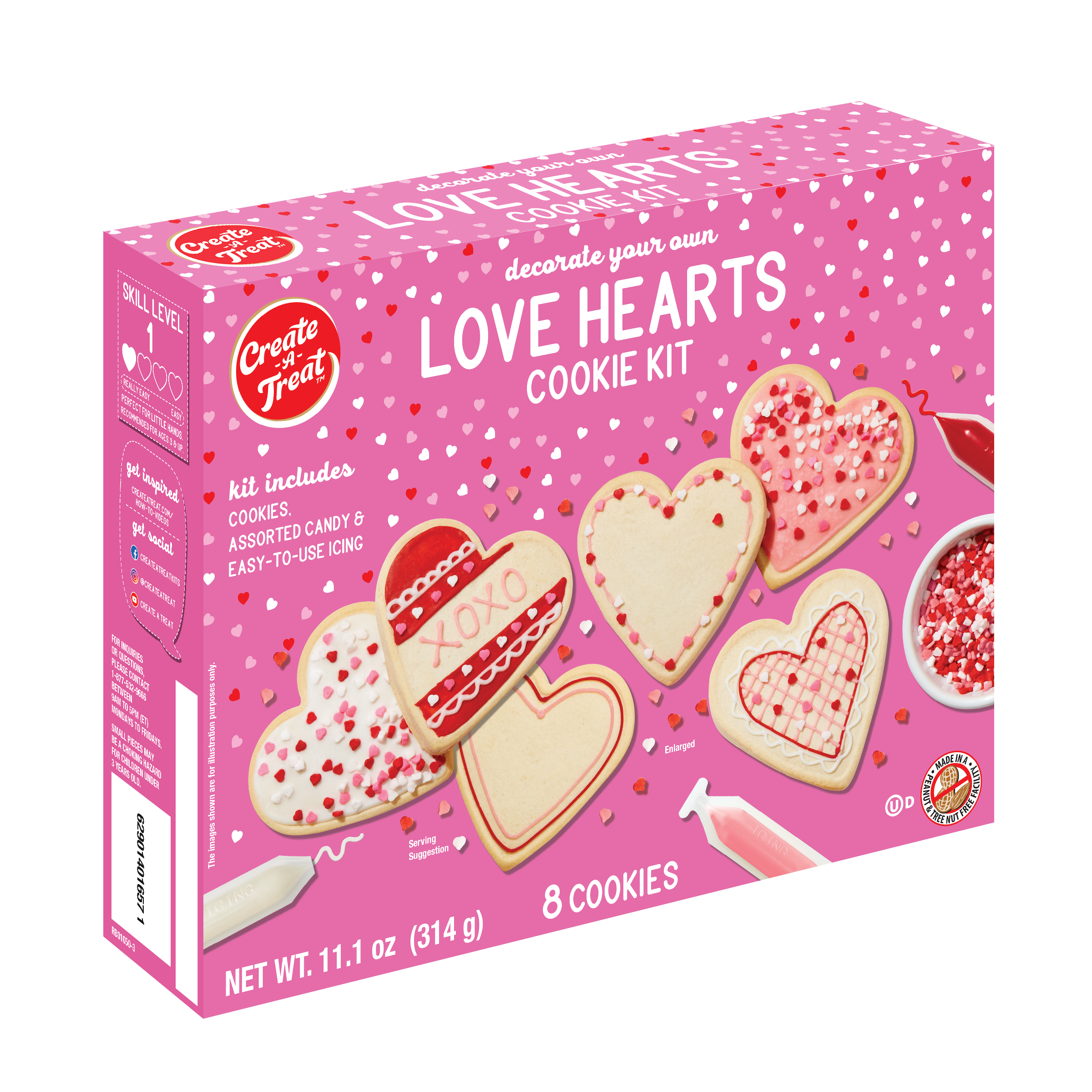 Love Hearts Cookie Kit, 8ct
