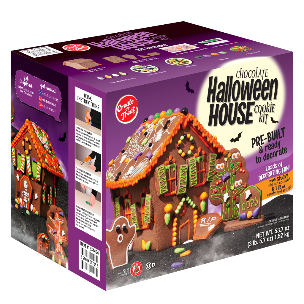 Chocolate Pre-Built Halloween Cookie House Kit