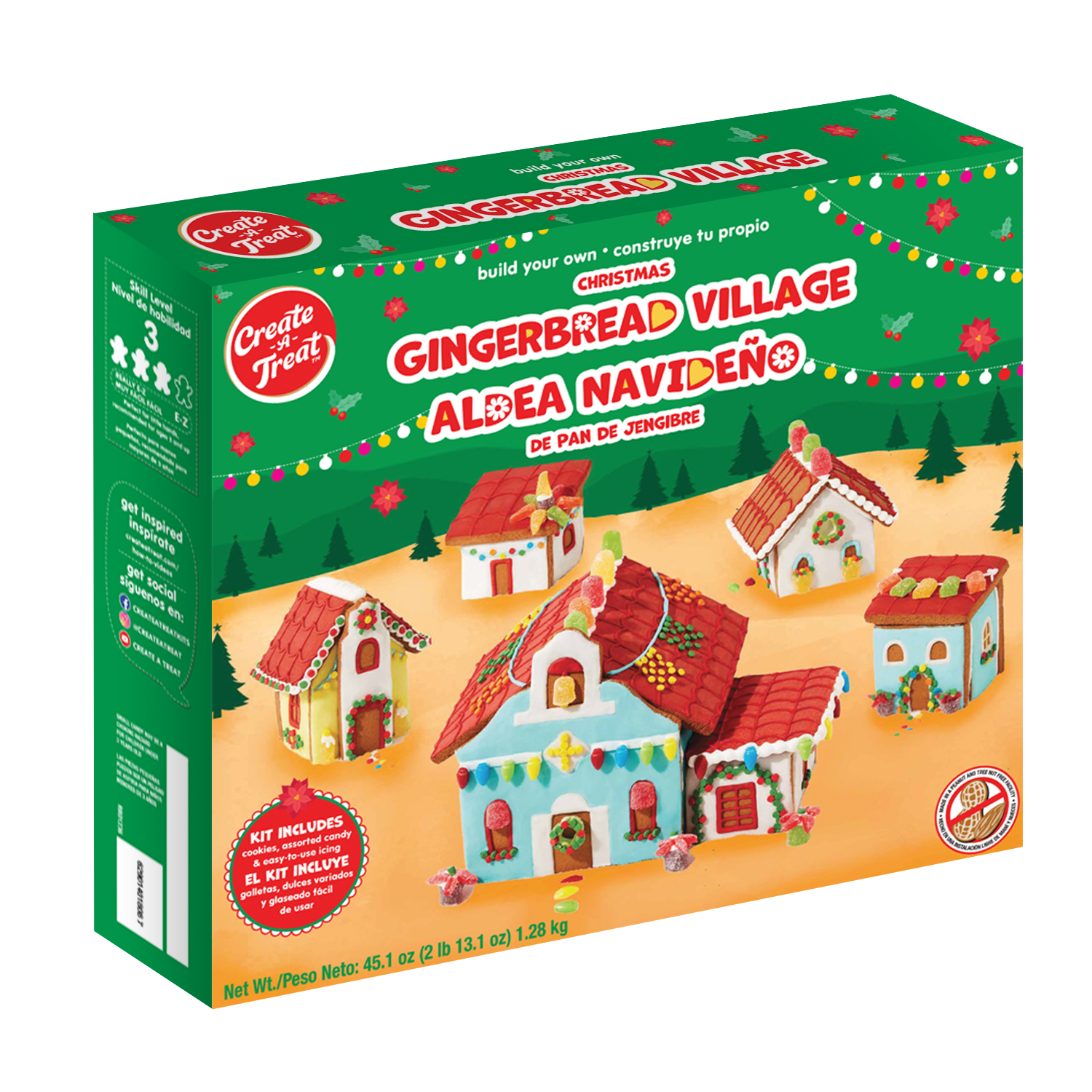 Build Your Own Gingerbread Christmas Cookie Village Kit / Construye tu propio Pueblo Navideno de pan de Jengibre